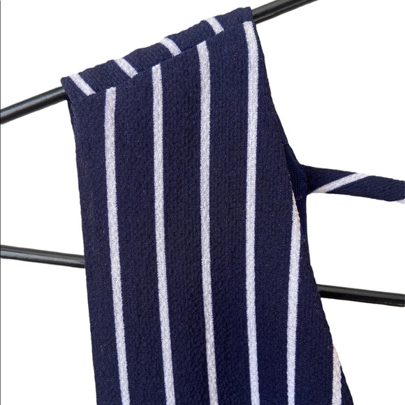 PURPLE SNOW ROMPER WITH MAXI OUTER SKIRT, BLUE AND WHITE STRIPED, V-NECK, SIZE M - Picture 8 of 9